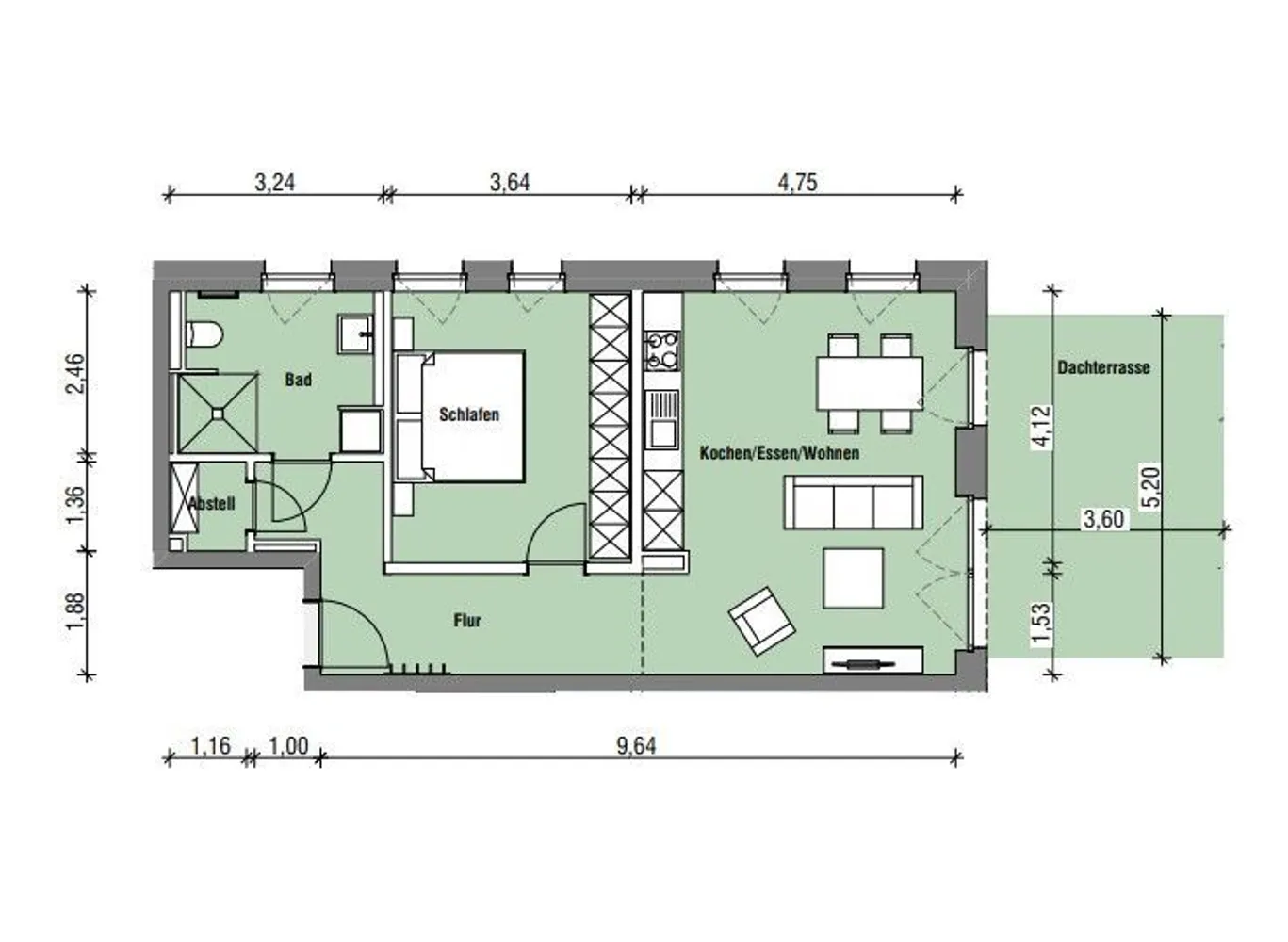 2 Zimmer Wohnung mit 72 m² in Münster – Bild 3