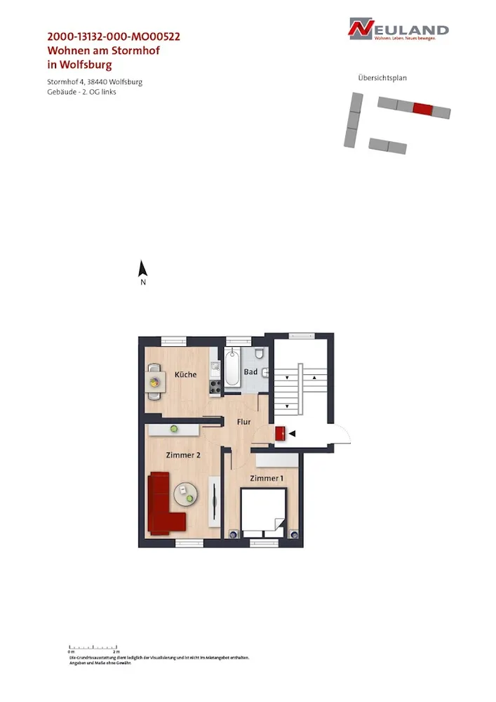 2 room apartment with 48 m² in Wolfsburg – Photo 4