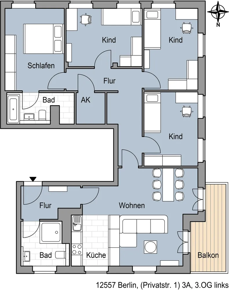 5 Zimmer Wohnung mit 116 m² in Berlin – Bild 2