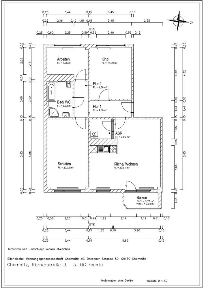 4 room apartment with 92 m² in Chemnitz – Photo 2