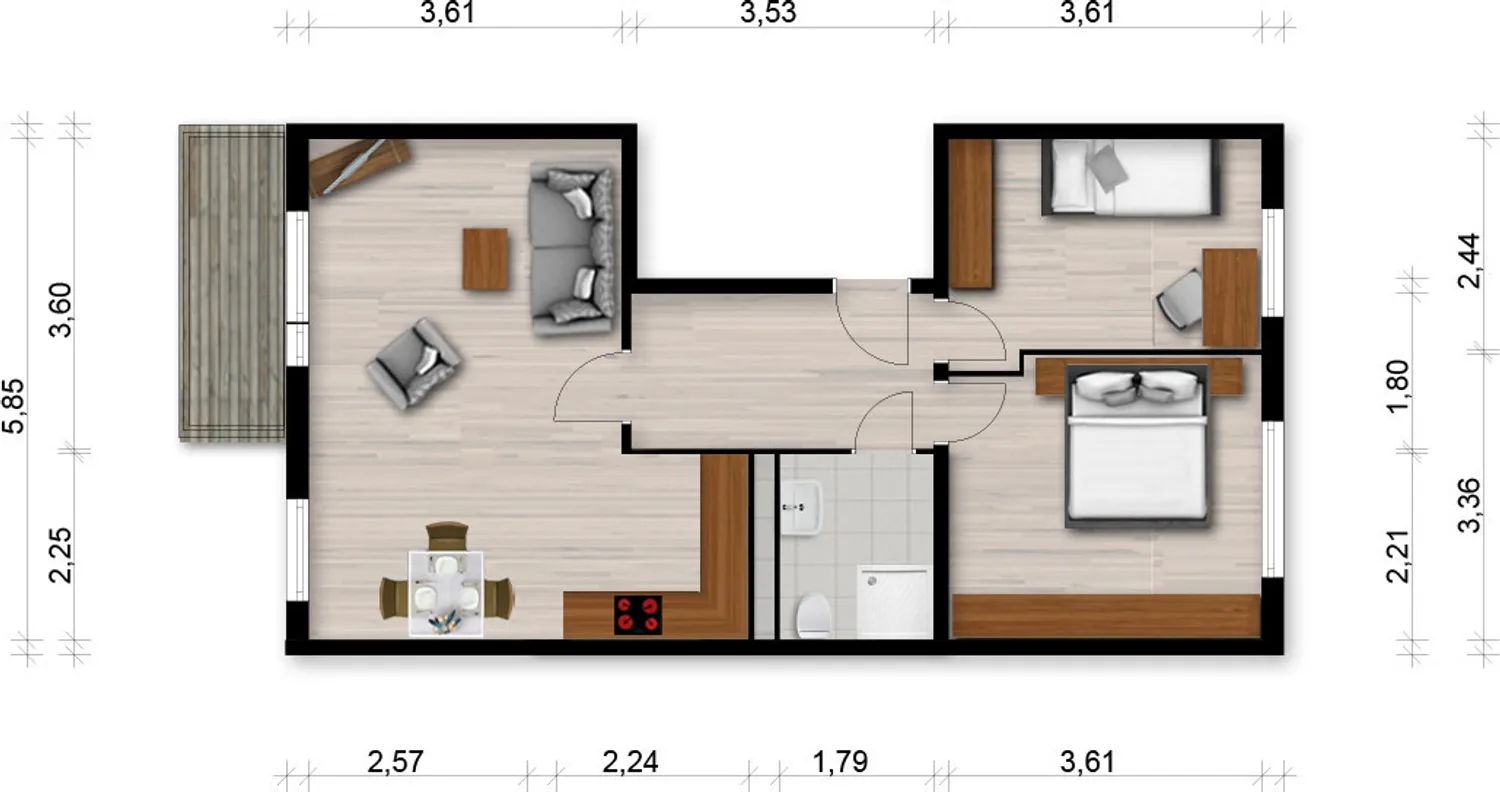 3 Zimmer Wohnung mit 57 m² in Hoyerswerda – Bild 1
