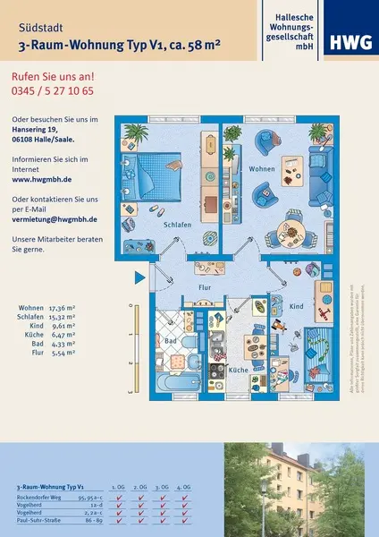 3 Zimmer Wohnung mit 57 m² in Halle (Saale) – Bild 5