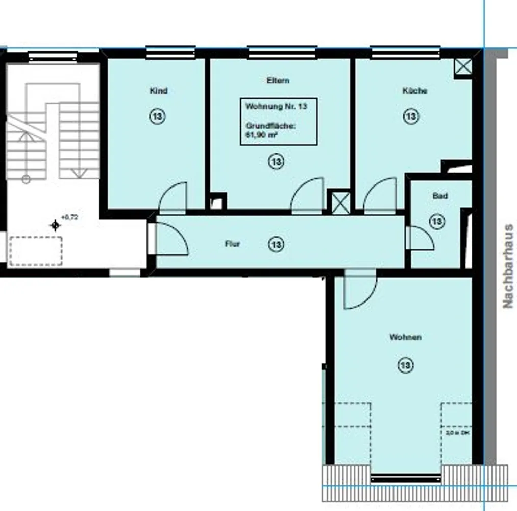 3 room apartment with 62 m² in Darmstadt – Photo 1