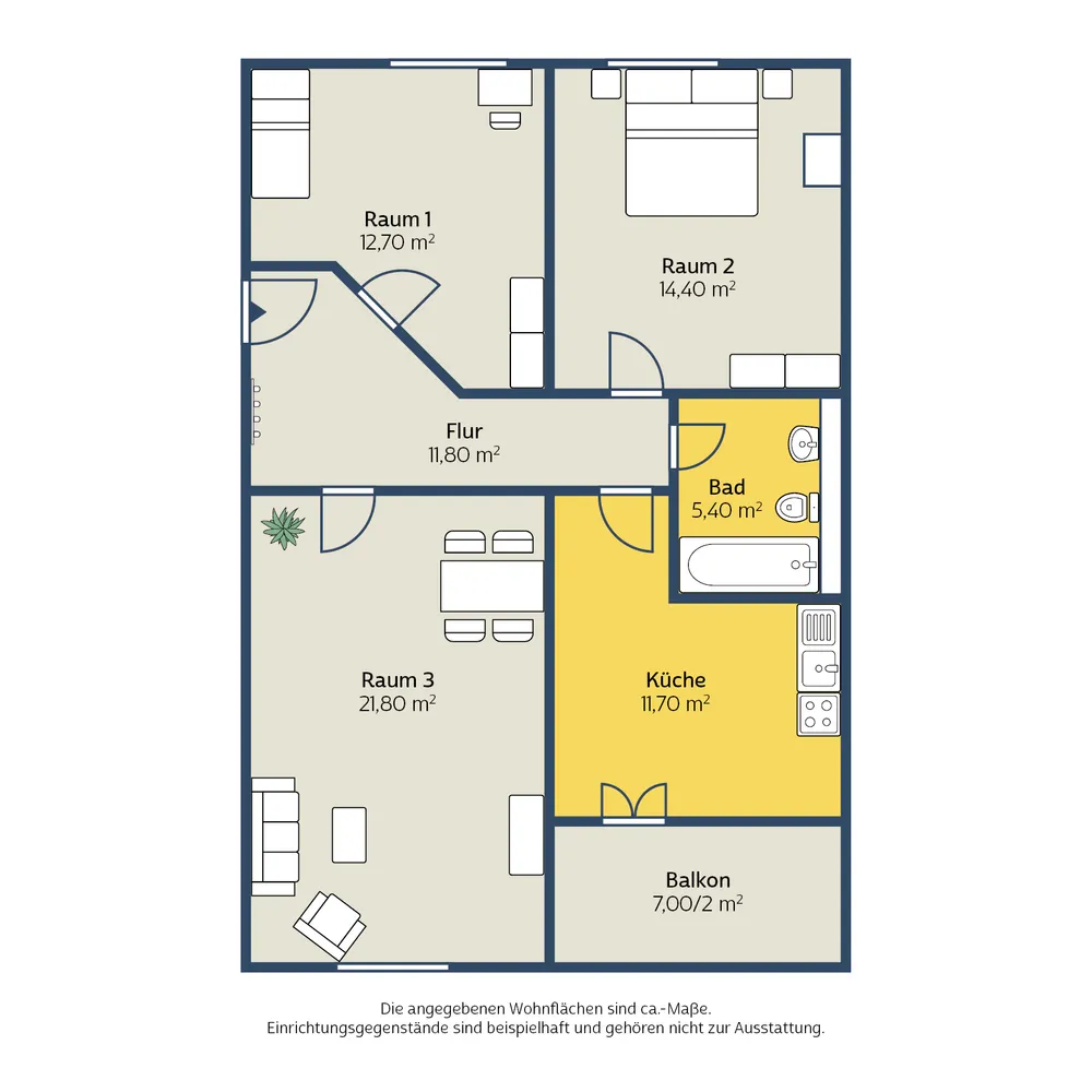 3 Zimmer Wohnung mit 81 m² in Leipzig – Bild 2