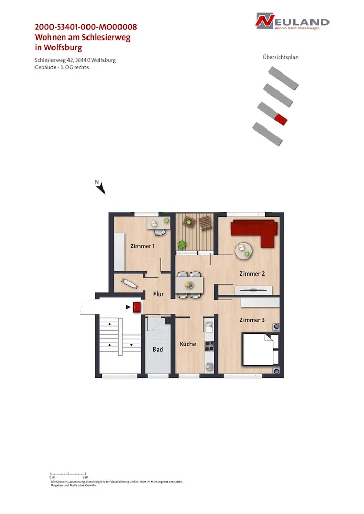 3 room apartment with 68 m² in Wolfsburg – Photo 2