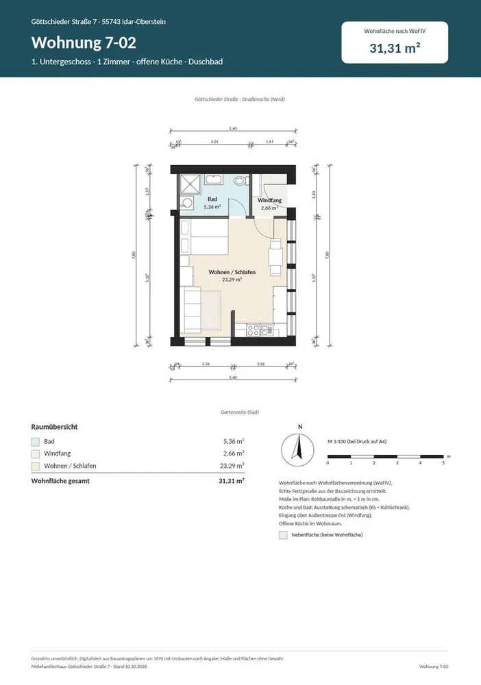 1 Zimmer Wohnung mit 31 m² in Idar-Oberstein – Bild 1