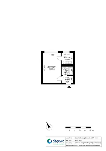 1 Zimmer Wohnung mit 29 m² in Berlin – Bild 9