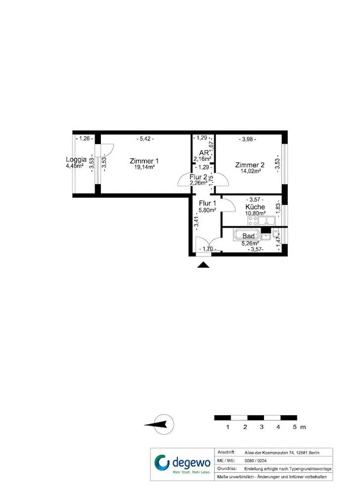 2 room apartment with 56 m² in Berlin – Photo 3