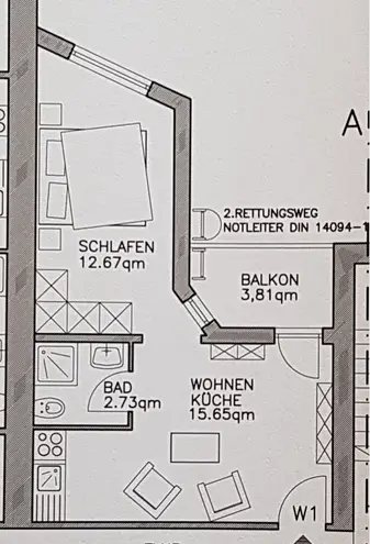 2 Zimmer Wohnung mit 35 m² in Dortmund – Bild 8