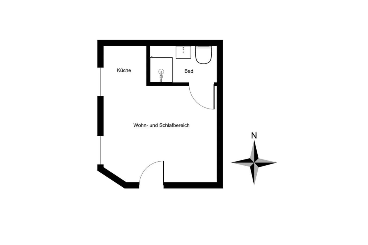 1 Zimmer Wohnung mit 25 m² in Düsseldorf – Bild 7