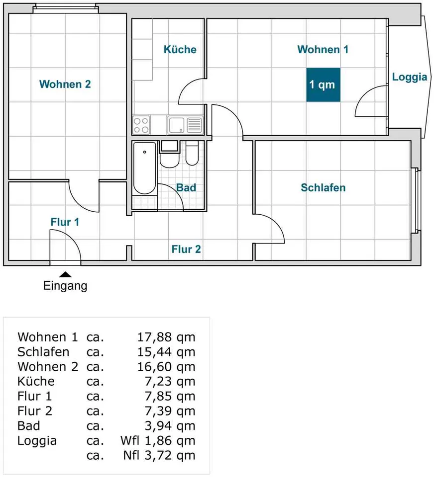 3 Zimmer Wohnung mit 79 m² in Dresden – Bild 2