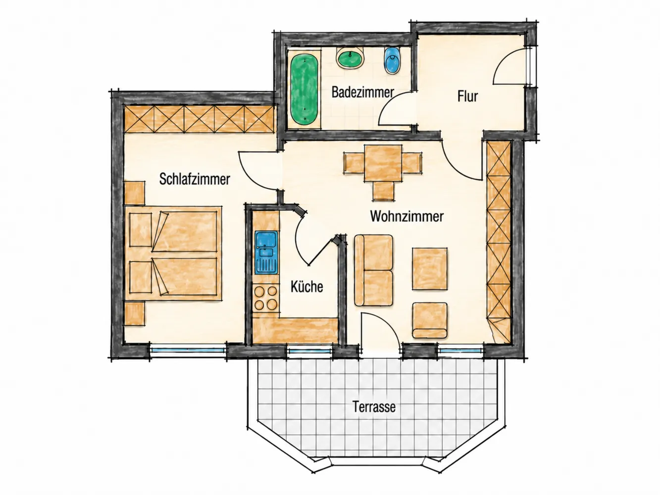 2 Zimmer Wohnung mit 49 m² in Böblingen – Bild 1