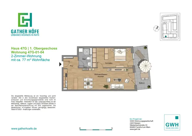 2 Zimmer Wohnung mit 70 m² in Düsseldorf – Bild 2