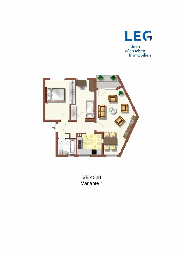 3 Zimmer Wohnung mit 66 m² in Krefeld – Bild 2