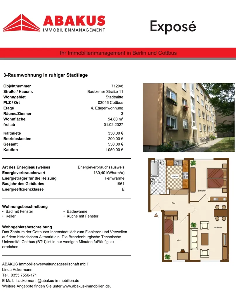 3 Zimmer Wohnung mit 55 m² in Cottbus – Bild 6