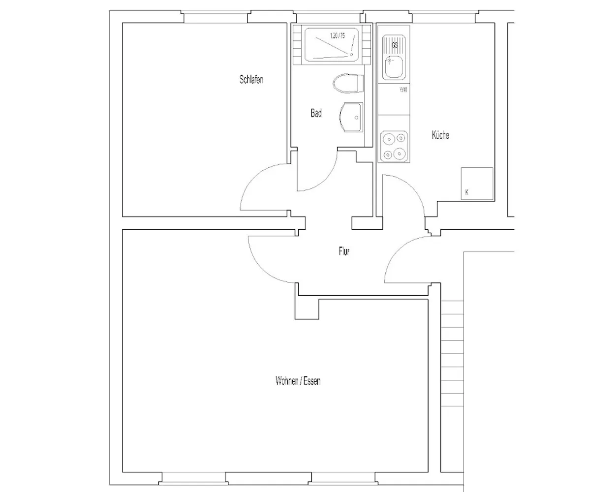 2 room apartment with 51 m² in Brunswick – Photo 3