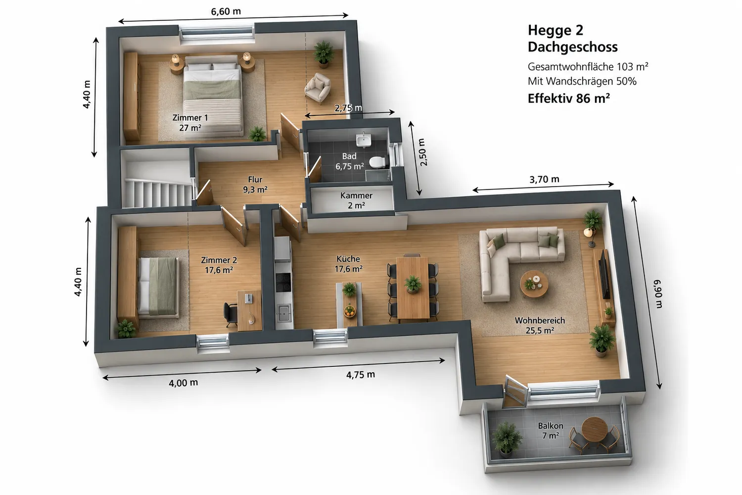 3 Zimmer Wohnung mit 86 m² in Hagen – Bild 1