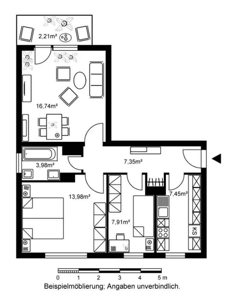 3 Zimmer Wohnung mit 60 m² in Frankfurt am Main – Bild 2