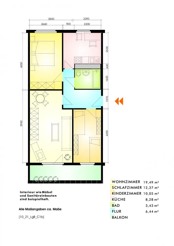 3 Zimmer Wohnung mit 62 m² in Leipzig – Bild 2