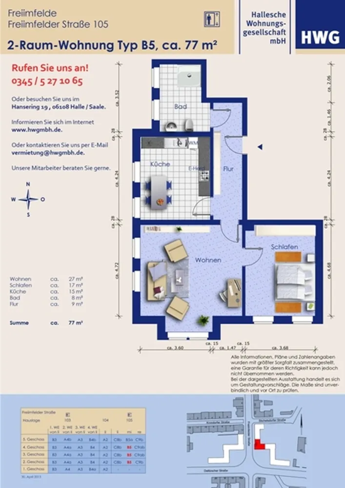 2 Zimmer Wohnung mit 77 m² in Halle (Saale) – Bild 3