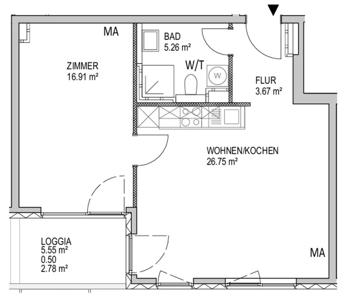 2 Zimmer Wohnung mit 55 m² in Mainz – Bild 4