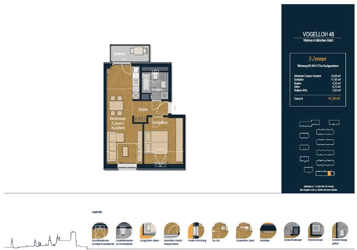 2 Zimmer Wohnung mit 47 m² in München – Bild 2