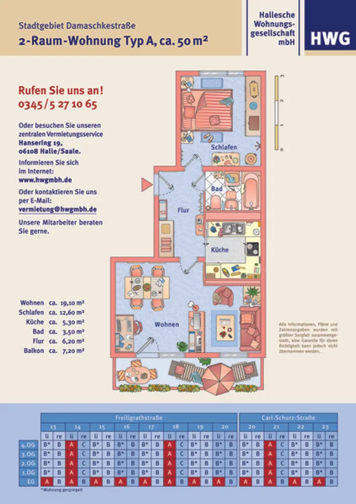 2 Zimmer Wohnung mit 50 m² in Halle (Saale) – Bild 7