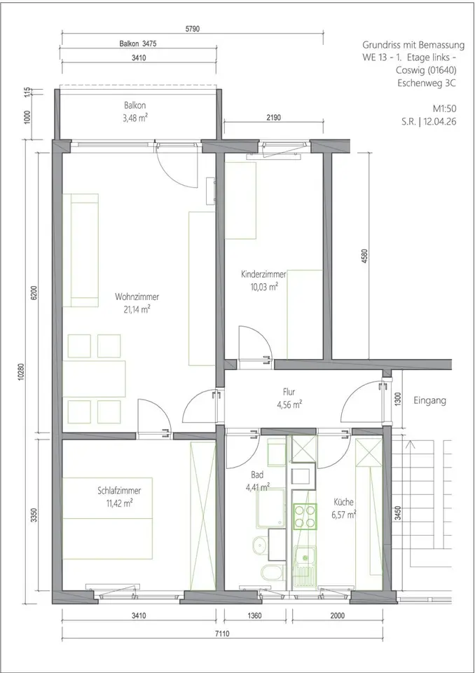 3 Zimmer Wohnung mit 60 m² in Coswig – Bild 7