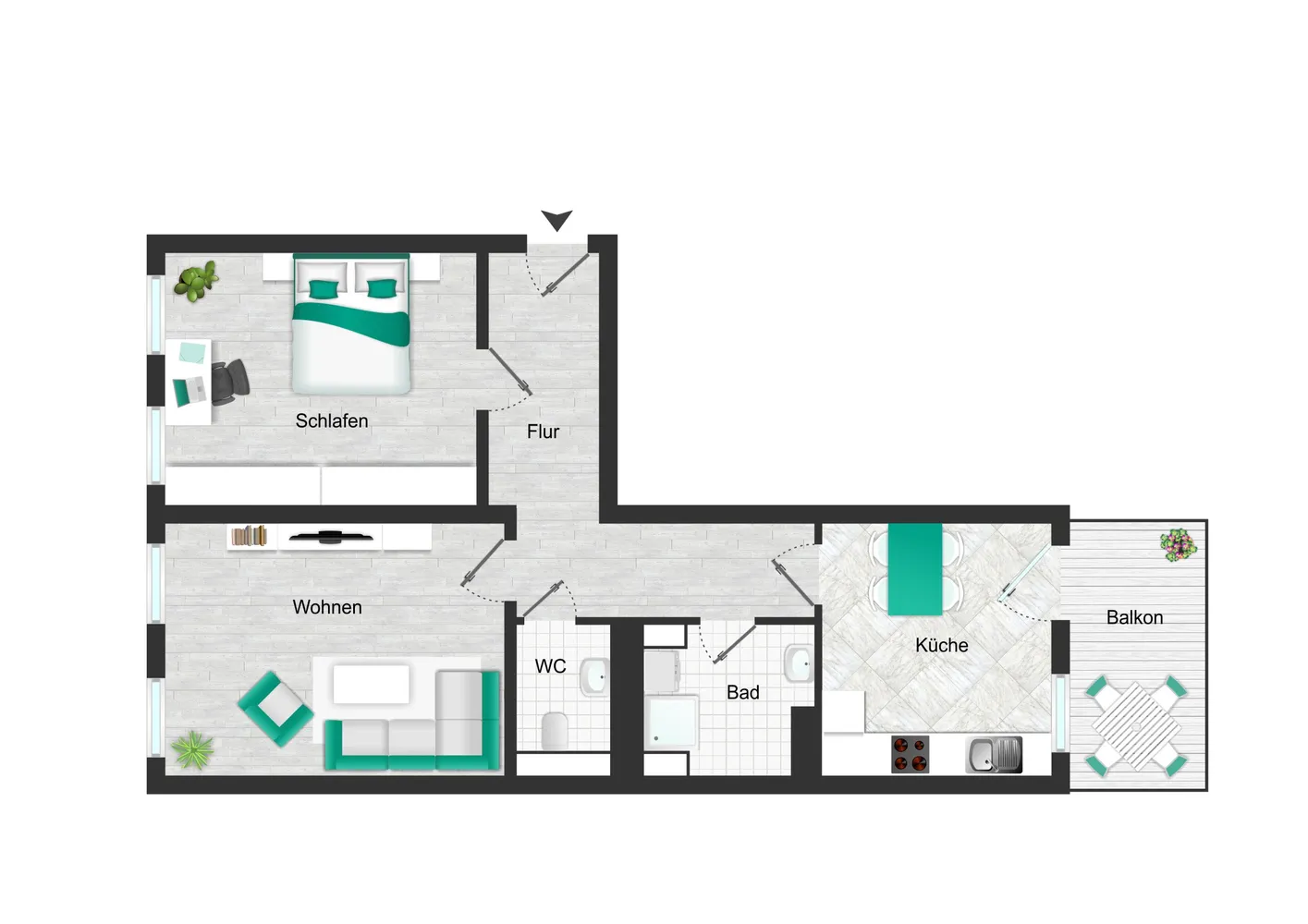 2 room apartment with 63 m² in Chemnitz – Photo 10
