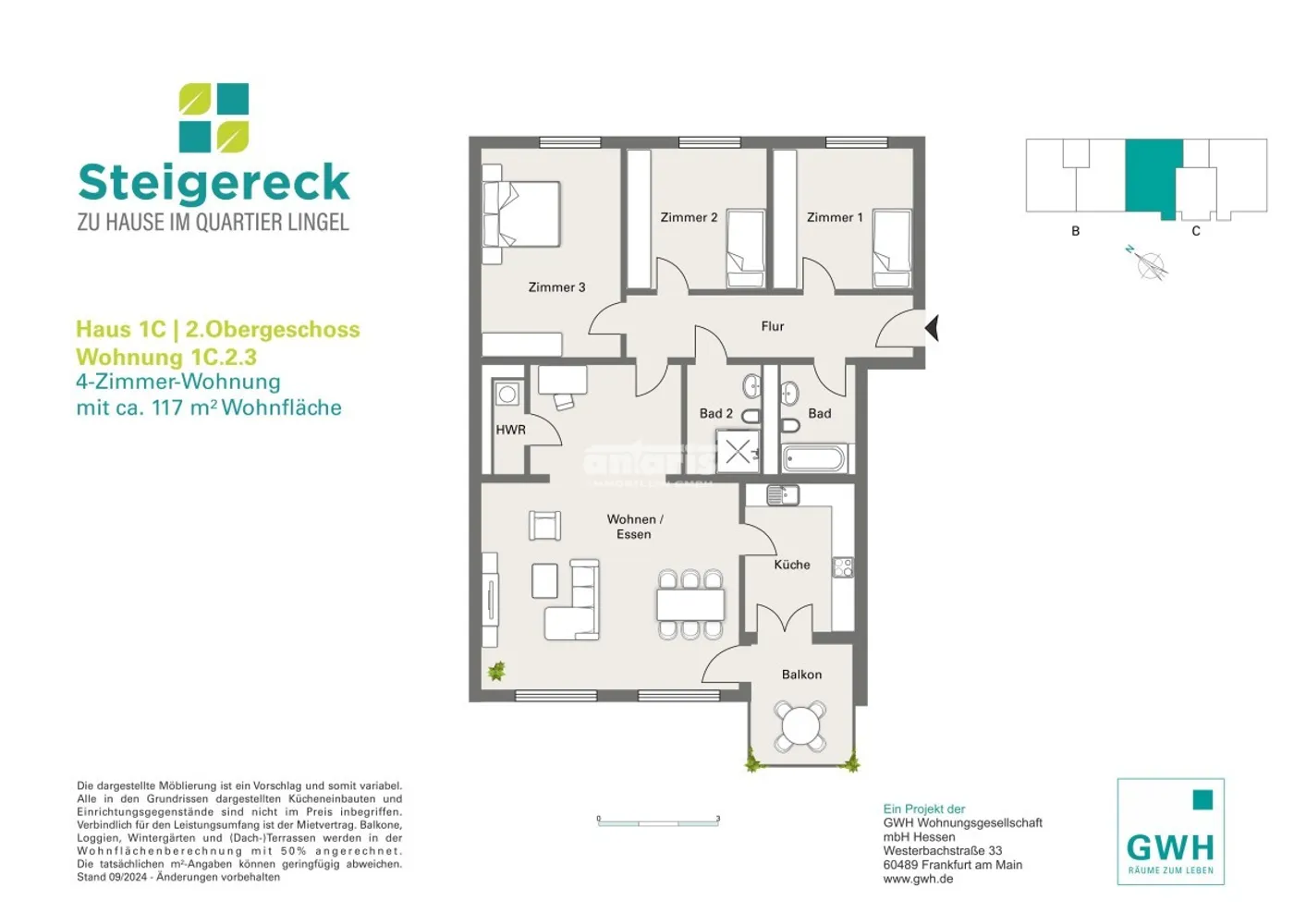 4 Zimmer Wohnung mit 118 m² in Erfurt – Bild 2