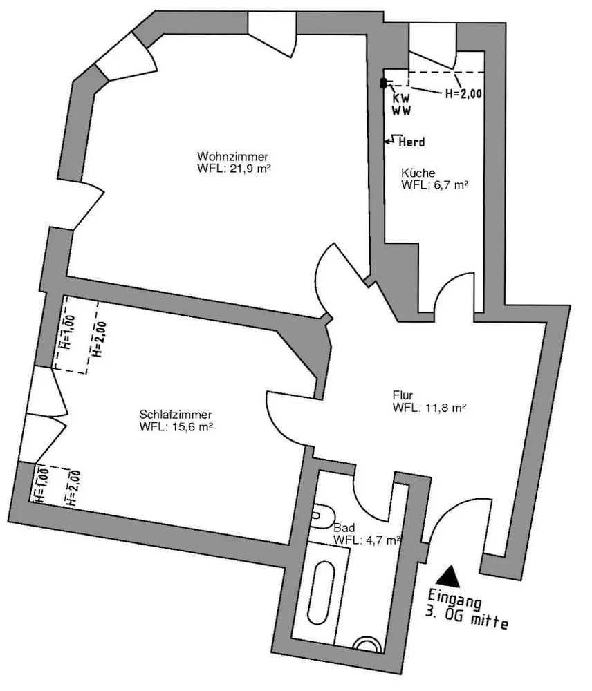 2 Zimmer Wohnung mit 61 m² in Dresden – Bild 1