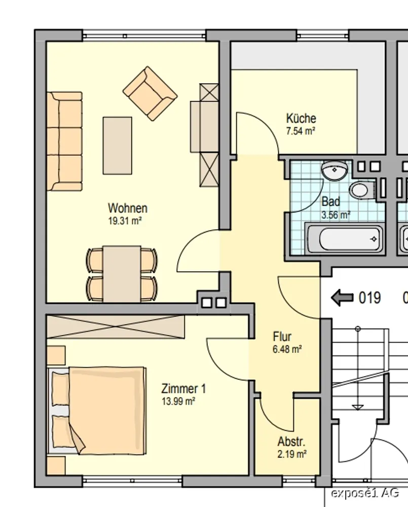 3 Zimmer Wohnung mit 54 m² in Hagen – Bild 2