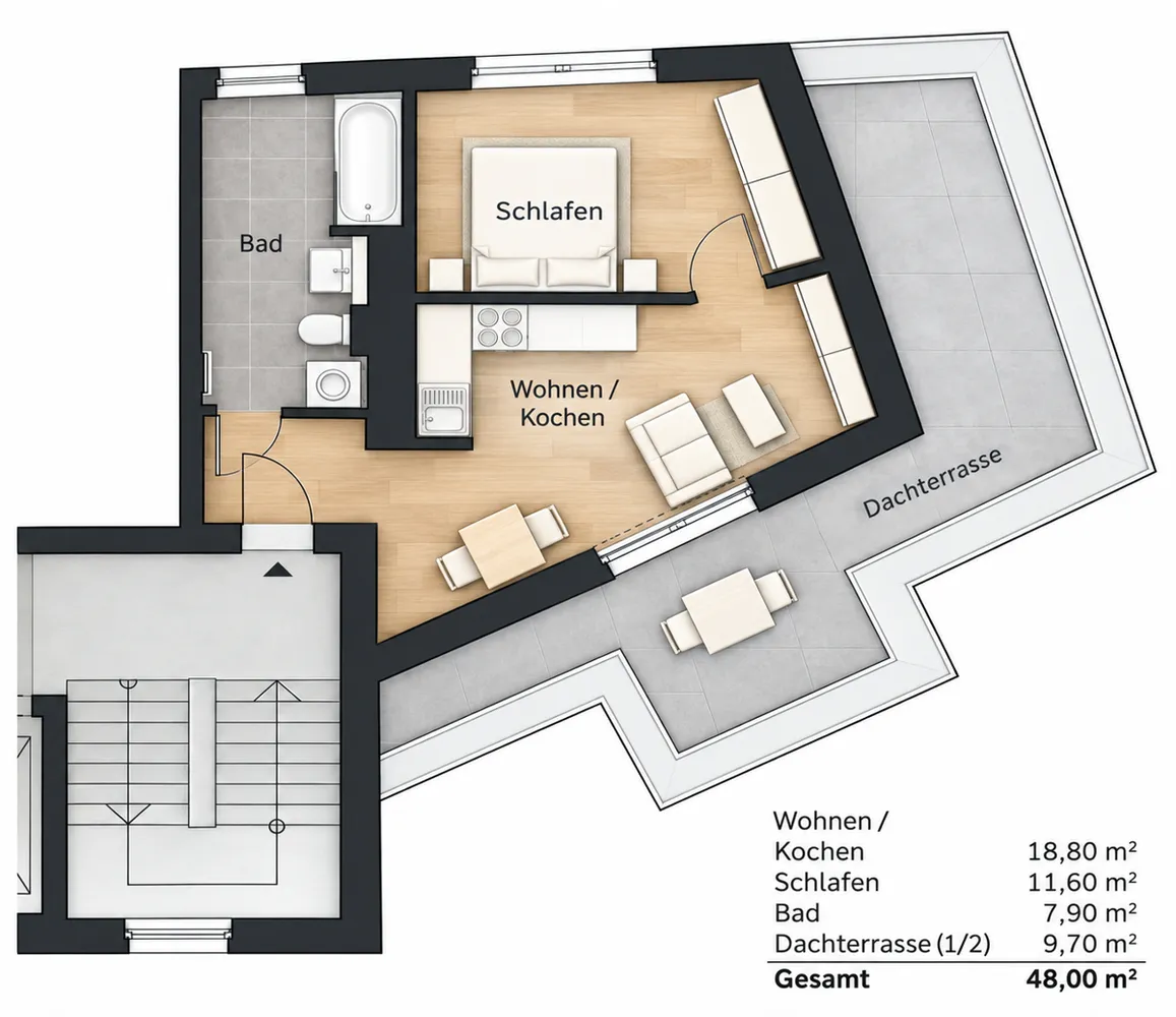 2 Zimmer Wohnung mit 48 m² in Leipzig – Bild 2