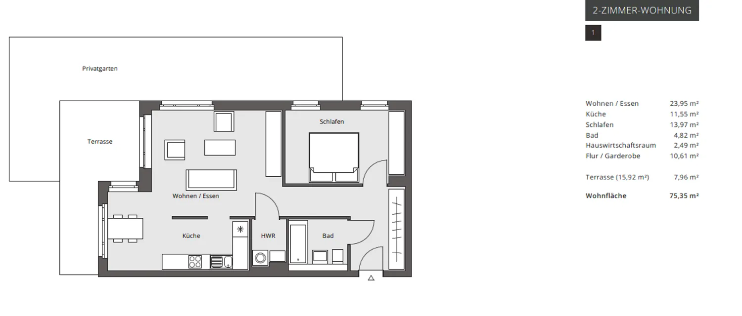 2 Zimmer Wohnung mit 75 m² in Frankfurt am Main – Bild 1