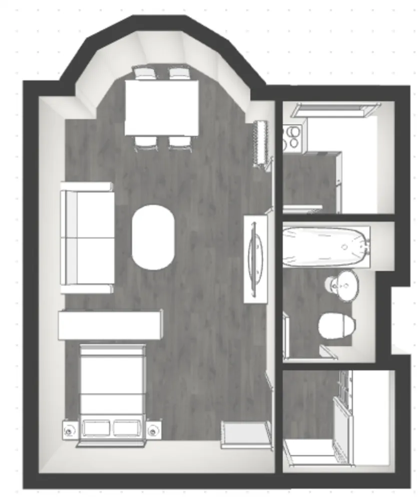 1 Zimmer Wohnung mit 35 m² in München – Bild 1