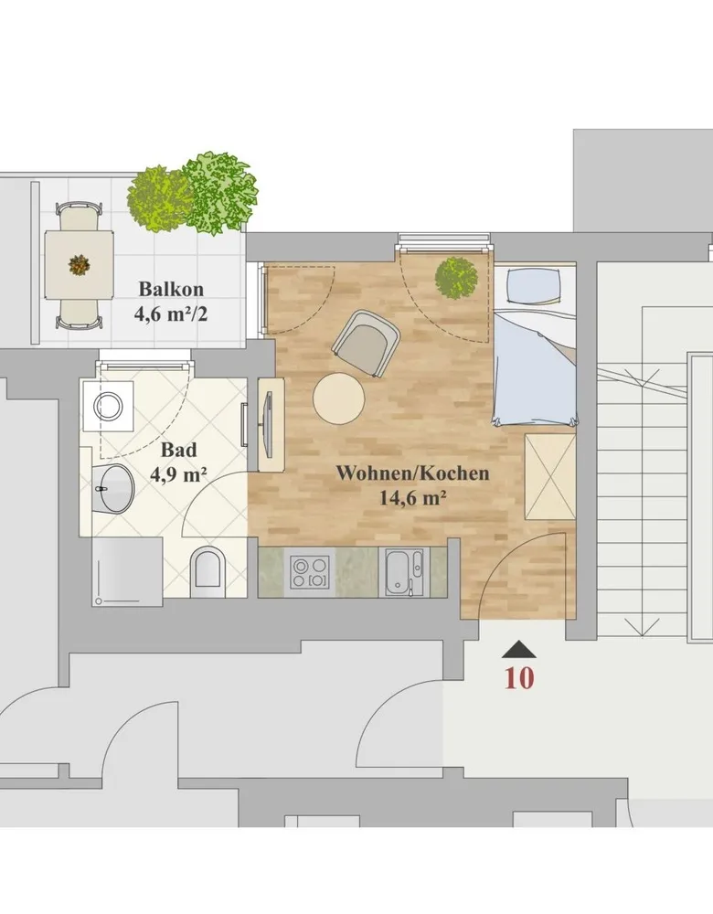 1 room apartment with 22 m² in Dresden – Photo 5