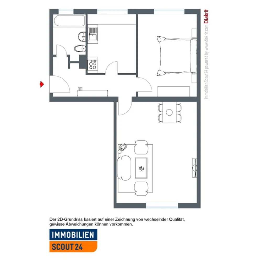 2 Zimmer Wohnung mit 56 m² in Kassel – Bild 2