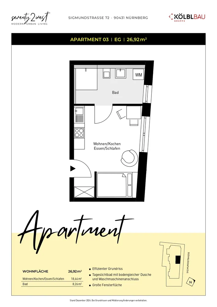 1 Zimmer Wohnung mit 27 m² in Nürnberg – Bild 4
