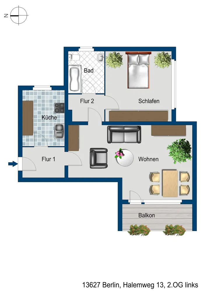 2 Zimmer Wohnung mit 60 m² in Berlin – Bild 2