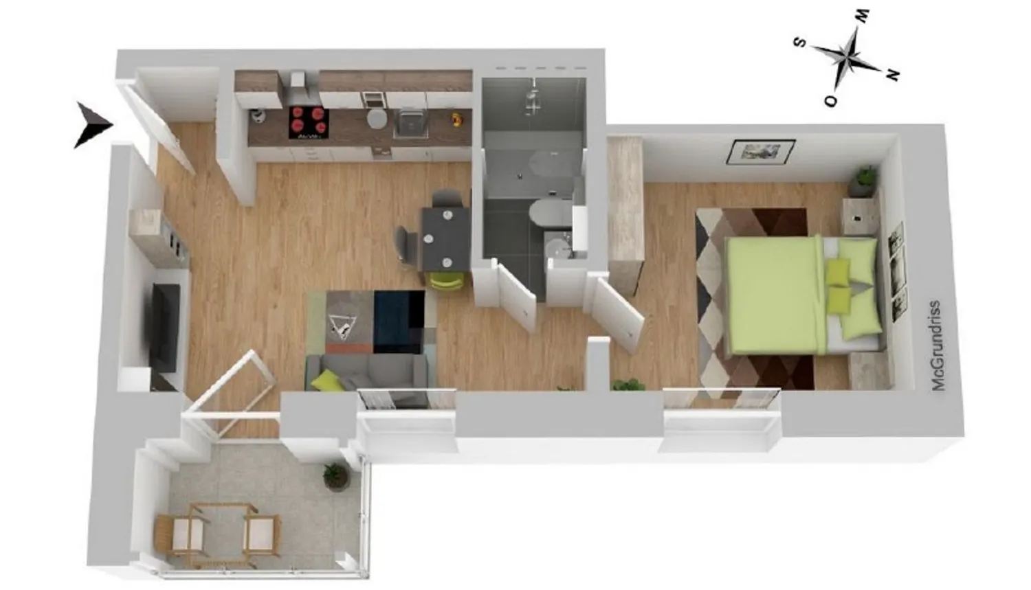 2 Zimmer Wohnung mit 34 m² in Minden – Bild 8