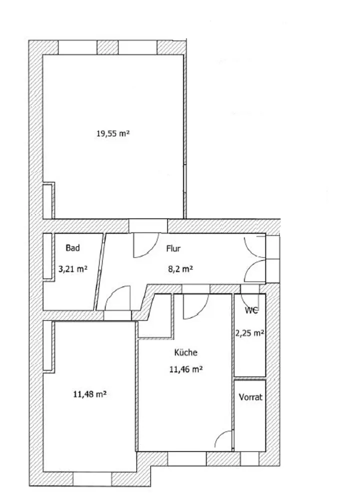 2 Zimmer Wohnung mit 56 m² in Halle (Saale) – Bild 2