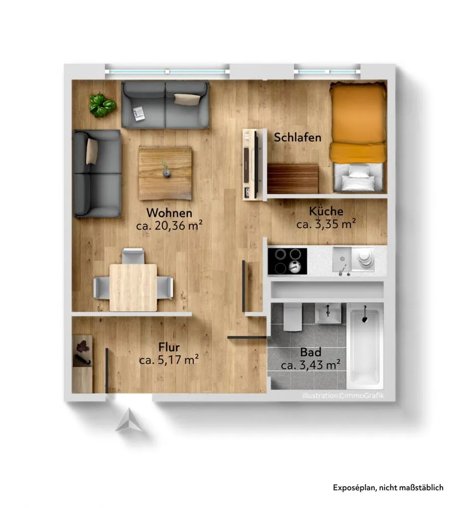 1 room apartment with 32 m² in Chemnitz – Photo 6