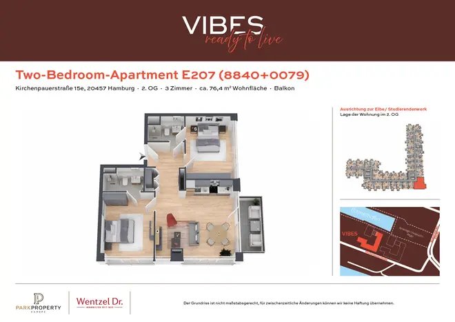 3 Zimmer Wohnung mit 76 m² in Hamburg – Bild 1