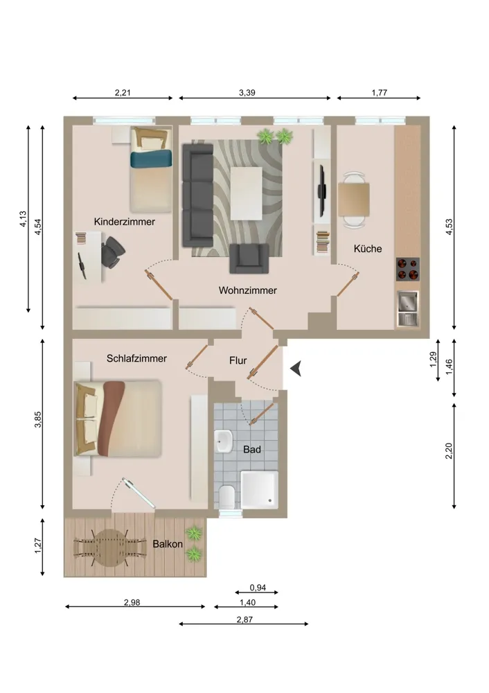 3 Zimmer Wohnung mit 52 m² in Zwickau – Bild 11