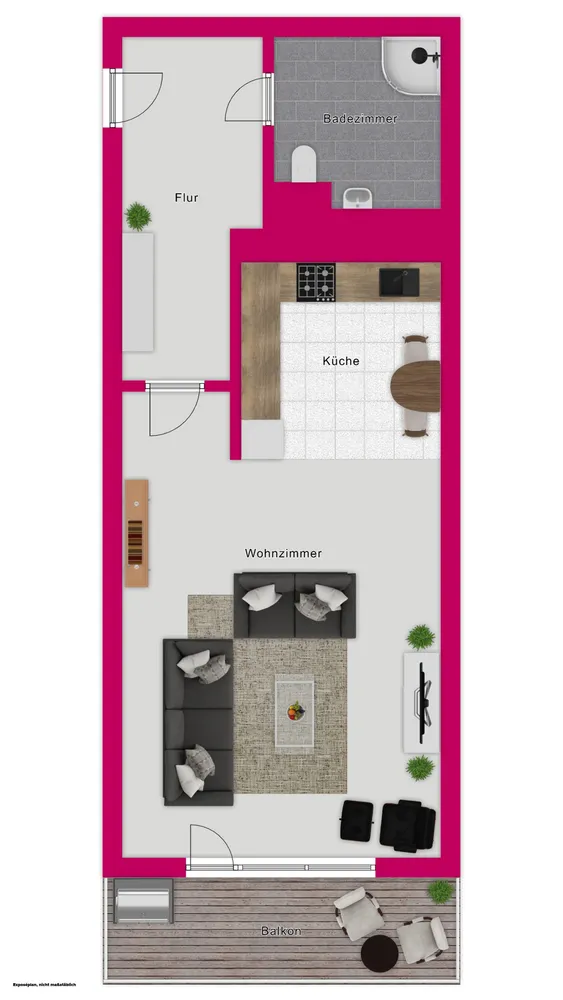 1 Zimmer Wohnung mit 31 m² in Erfurt – Bild 2