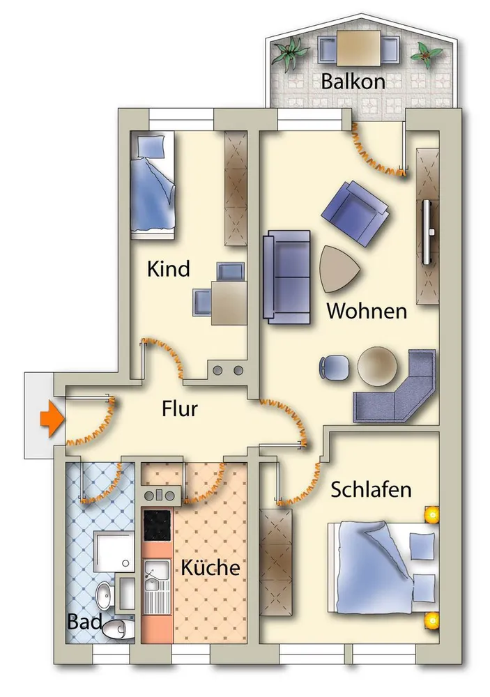 3 Zimmer Wohnung mit 59 m² in Freiberg – Bild 7