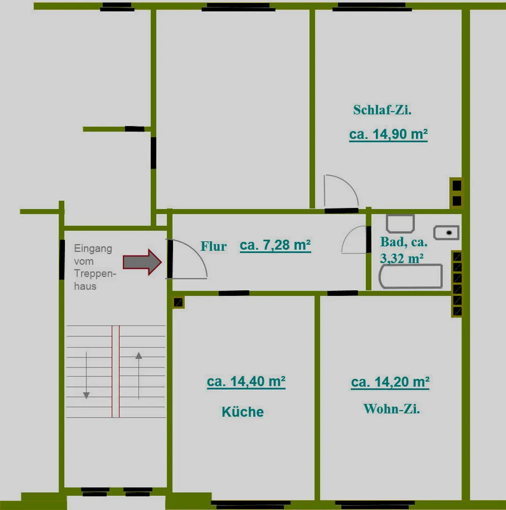 3 Zimmer Wohnung mit 52 m² in Herne – Bild 7