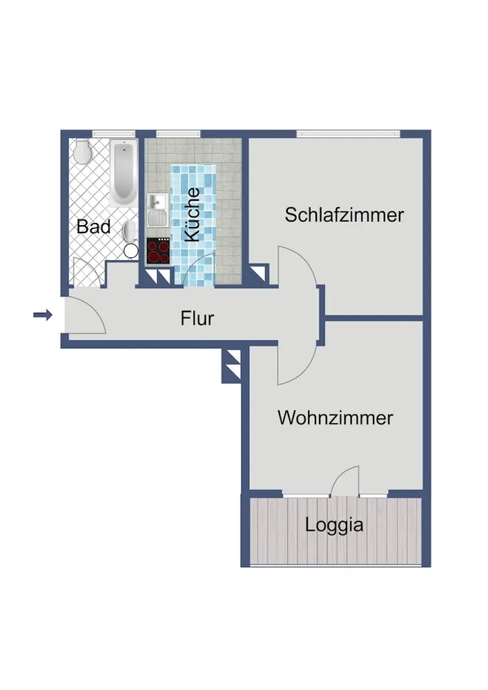 2 Zimmer Wohnung mit 48 m² in Frankfurt am Main – Bild 2