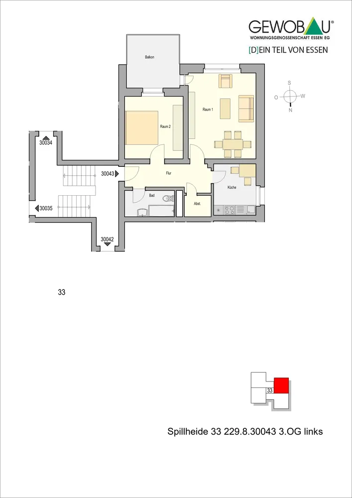 2 room apartment with 61 m² in Essen – Photo 7