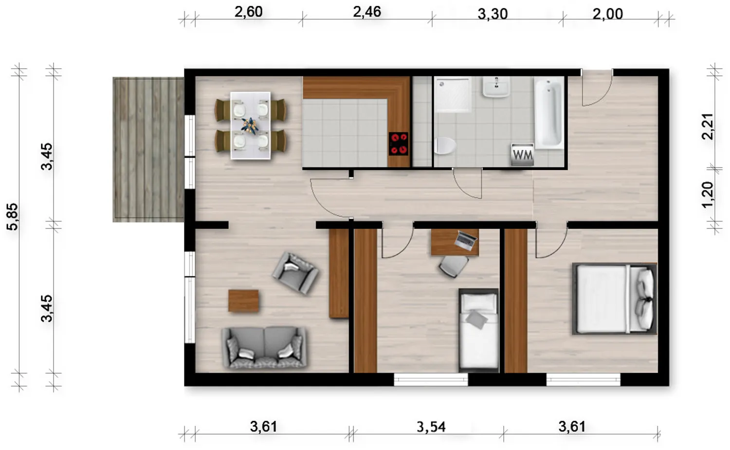 3 Zimmer Wohnung mit 76 m² in Hoyerswerda – Bild 1